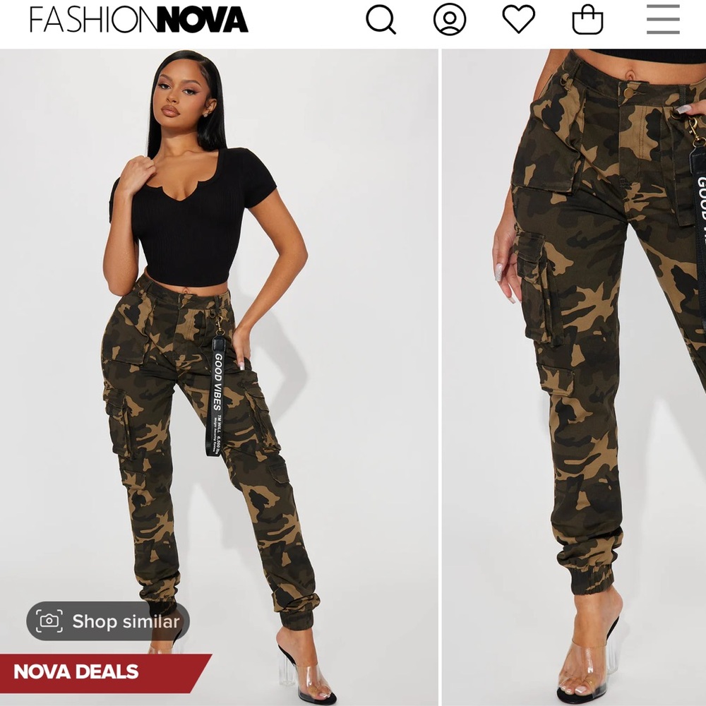 FASHION NOVA “GOOD VIBES CARGO JOGGER” MEDIUM